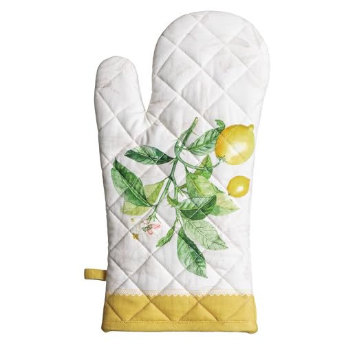 Maison d'Hermine Oven Gloves 100% Cotton Oven Mitt (004 - Limoncello / 7.5" x 13" (Oven Mitt))