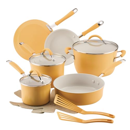 Cucina Ceramic Nonstick Cookware Pots and Pans Set (Turmeric / 13 Piece Ceramic)