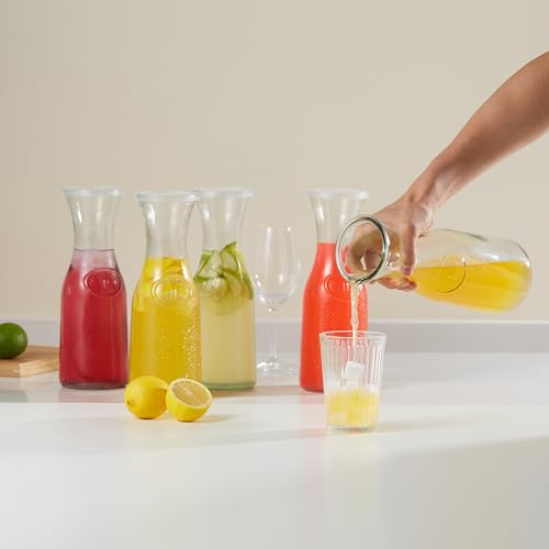 Glass Carafes with Lids (Set of 3, 1 Liter)