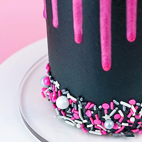 Black Pink Sprinkles for Cake Decorating (4 Ounce)