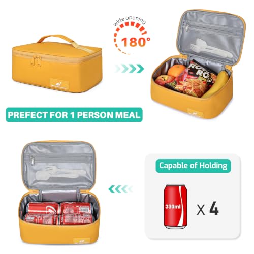 NOL Insulated Lunch Bag for Adults (Earth-yellow / Small (4.5 Liters))
