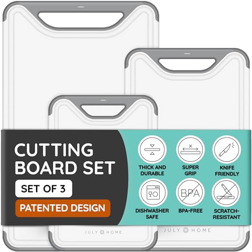 Cutting Boards for Kitchen (Gray / Set of 3 (16"x10", 13"x8", 10"x7"))