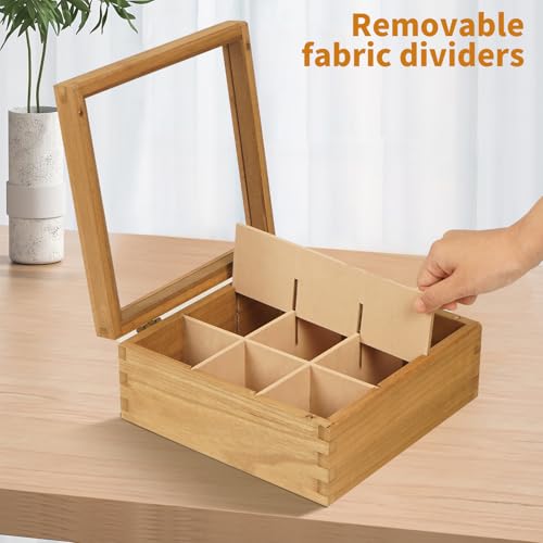 Wood Tea Bag Organizer (Carbonized / 9 Compartments)