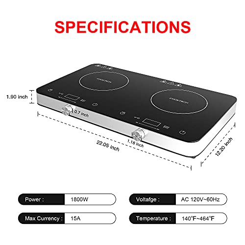 Portable Double Induction Cooktop (Double Induction Cooktop with Knob Control)