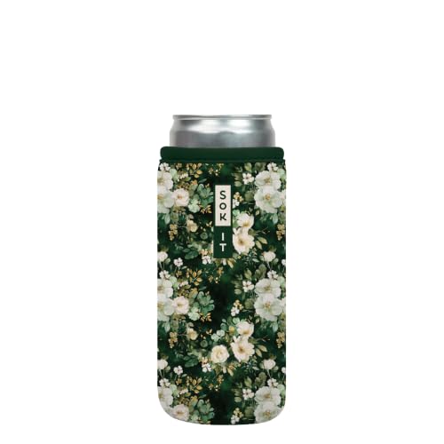 CanSok Sleeve for Beer & Soda Insulated Neoprene Cover (Good Luck Garden / 12oz Slim Can Sleeve)