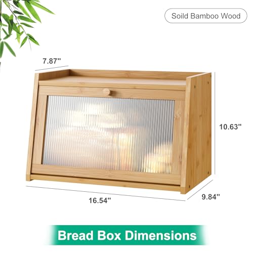 Bread Box for Kitchen Counter (Natural / Medium-1_Tier)