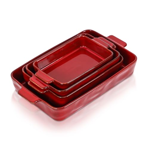 Ceramic Bakeware Set (Set of 4 / Cherry Red)