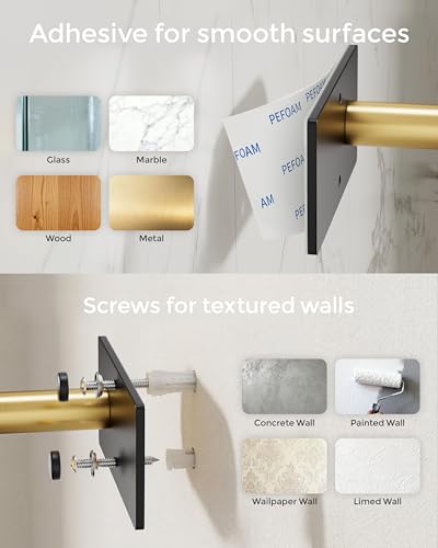 Paper Towel Holder Under Cabinet with Damping No Drill (Black&gold / One Hand Tear Holder)