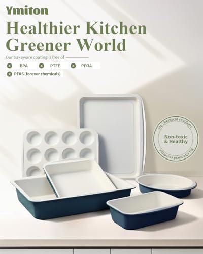 Ceramic Nonstick Baking Pans Set (Blue / 30 PCS)