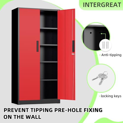 Storage Cabinet (Black Red / 71")