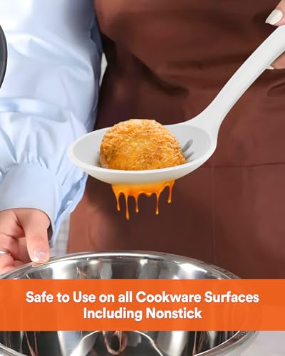 Silicone Kitchen Ladle Strainer (White)