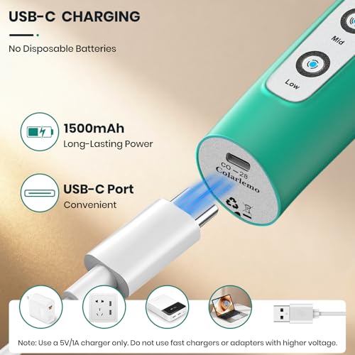 Milk Frother Handheld Rechargeable with Stand (with stand / Green)