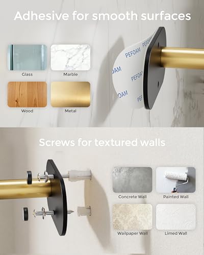 Paper Towel Holder Under Cabinet with Damping No Drill (Black&gold / One Hand Tear Holder)