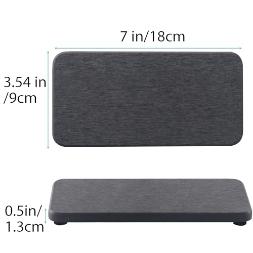 2Pcs Stone Soap Trays Water Absorbing Diatomite Coaster (Dark Gray / 7.1" x 3.5")
