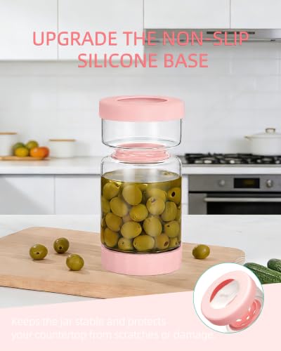 Pickle Jar with Strainer Flip (06-Pink / 37oz 1pc)