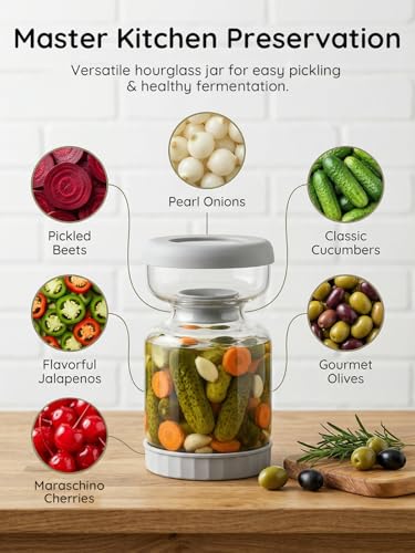 Pickle Jar for Pickle Olive Hourglass Jar (Gery2Pcs)