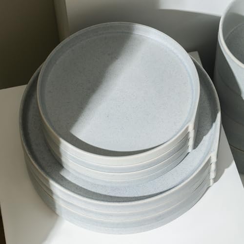 Bao 4 Piece Dinner Plate Set Stoneware (Blue-Grey / 4-Piece - Dinner Plate)