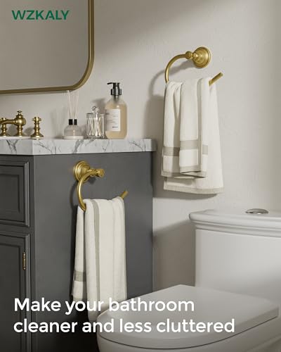Gold Towel Ring Wall Mounted for Bathroom (Gold)