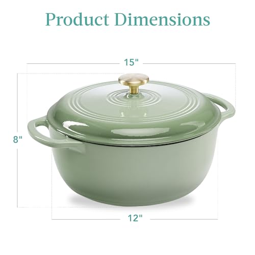 7.5 Quart Enamel Cast (Sage Green / 7.5qt Round)