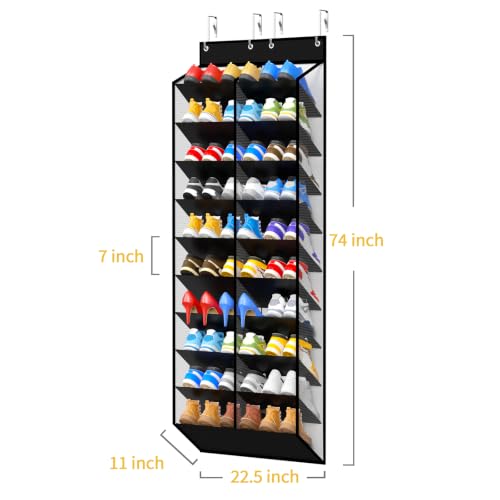 Over the Door Shoe Organizer (Piano White-1 Pack of 20 Pockets)