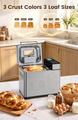 Pro 710W 2.2LB Bread Maker (Silver Stainless Steel)