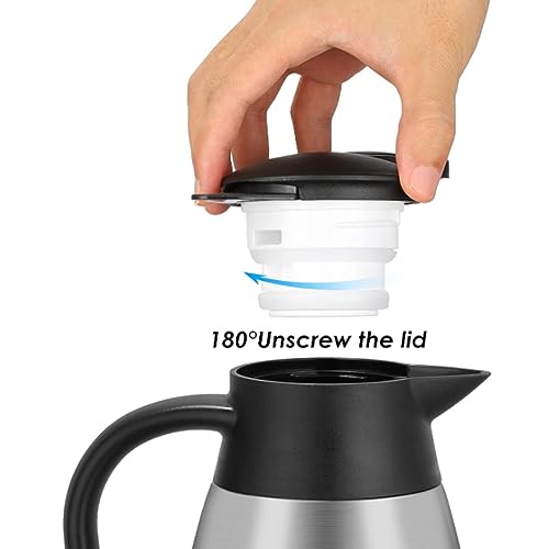 70 Oz Insulated Thermal Coffee Carafe Stainless Steel Double Walled Vacuum Coffee Thermos (Sliver, 2L)