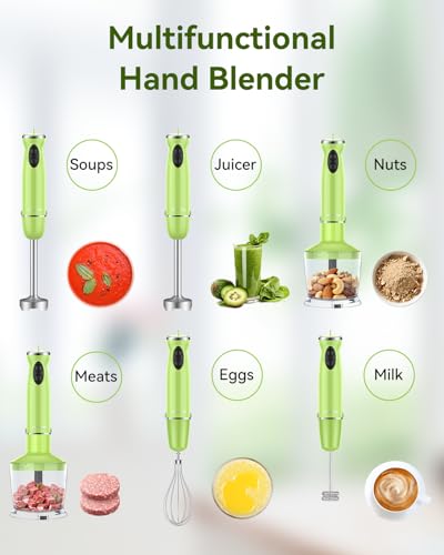 Immersion Blender Handheld 5 in 1 Hand Blender (Olive Green)