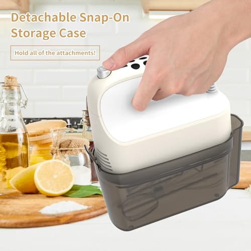 9 Speed Digital Hand Mixer Electric (Cream White)