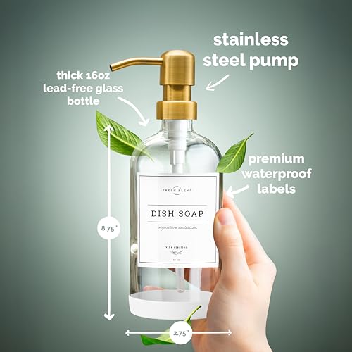 Glass Soap Dispenser (Clear Bottle / Gold Pump)