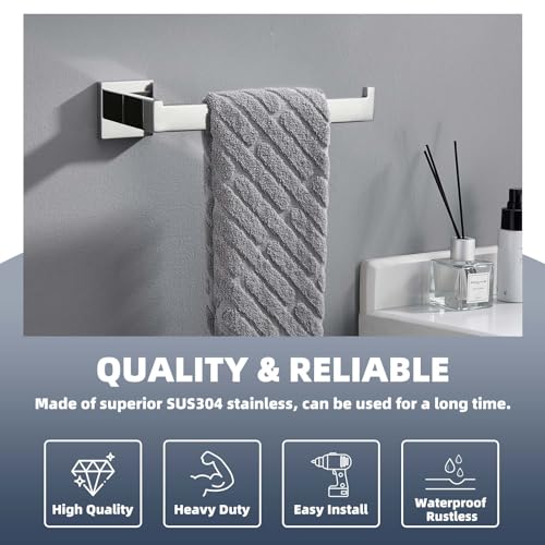 Bathroom Towel Holder (Square - Polished Chrome)