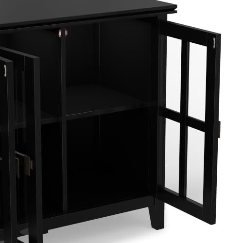 Artisan 66" Wide Solid Wood Sideboard Cabinet in Black (Black / 66 inch)
