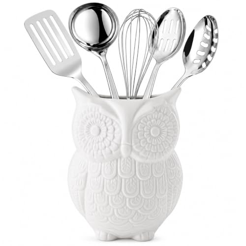 White Owl Utensil Holder (White)