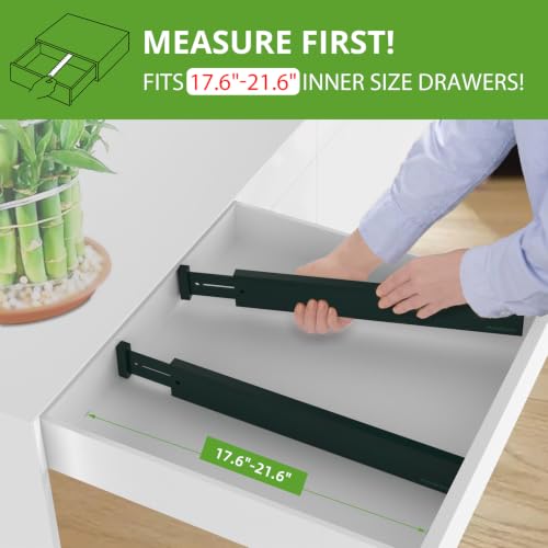 Expandable Bamboo Drawer Dividers (Dark Green)