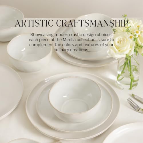 Mirella 24 Piece Dinnerware Set Stoneware (White / 24-Piece - Service for 8)