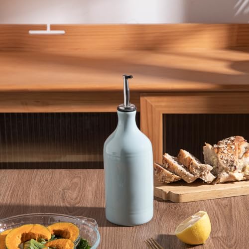 Sweejar Ceramic Olive Oil Dispenser Bottle (15.5 oz, Set of 1 / Light Blue)