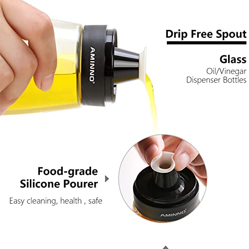 Oil and Vinegar Dispenser 2 Pack (Clear 9.5oz(2 pack))