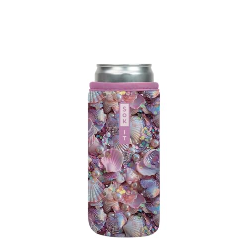 CanSok Sleeve for Beer & Soda Insulated Neoprene Cover (Shimmering Shores / 12oz Slim Can Sleeve)