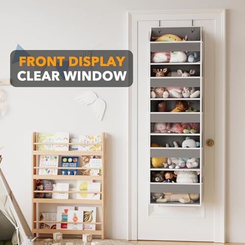 2 Pack Over The Door Organizer with 5 Large Pockets and 10 Mesh Side Pockets (2 Pack / Gray)