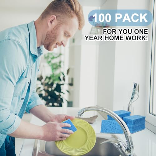 100 Pcs Sponges Bulk Sponges Kitchen Compressed Sponge (100 Count)