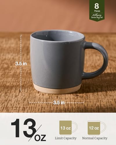 Milkyway Coffee Mugs of 8 (Milkyway-Dark Gray / 8 Count (Pack of 1))
