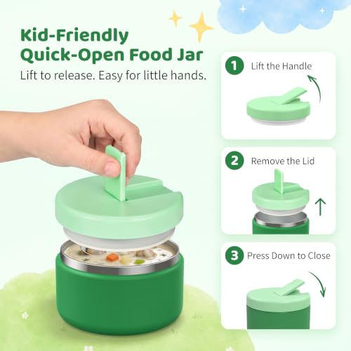 Bento Lunch Box with 8oz Soup Thermo (Green)