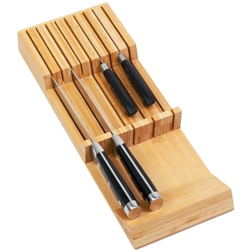 Knife Drawer Organizer (Natural / 9 Holder)