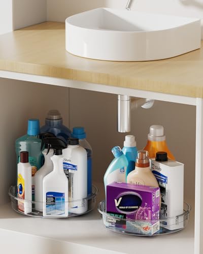 4 Pack Lazy Susan Organizer (Clear 12in+10.6in / 4 Pack)