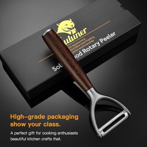 Serrated Blade Premium Y Type 304 Stainless Steel Multifunctional Kitchen Peeler Real Wood Handle Ultra Sharp Blade Vegetable Potato Apple