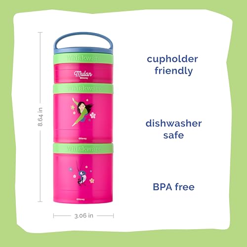 Disney Princess Stackable Snack Containers for Kids (1/3 cup+1 cup+1 cup)