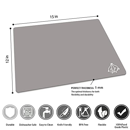 Plastic Cutting Boards for Kitchen (Gray)