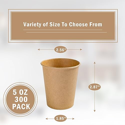 5 oz Paper Cups Disposable (Kraft-5OZ-300pack)