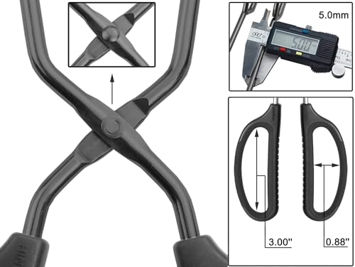 12" Stainless Steel Scissor Tongs with Comfort (12-Inch / Black)