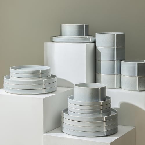 Bao 24 Piece Dinnerware Set Stoneware (Blue-Grey / 24-Piece - Service for 8)