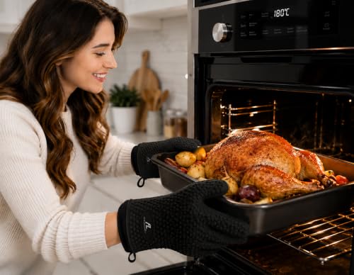 Silicone Oven Gloves (Black)